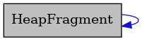 digraph {
    graph [bgcolor="#00000000"]
    node [shape=rectangle style=filled fillcolor="#FFFFFF" font=Helvetica padding=2]
    edge [color="#1414CE"]
    "1" [label="HeapFragment" tooltip="HeapFragment" fillcolor="#BFBFBF"]
    "1" -> "1" [dir=forward tooltip="usage"]
}